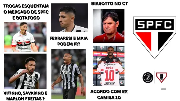 O mercado de transferências no futebol brasileiro continua movimentado, especialmente entre Botafogo e São Paulo.