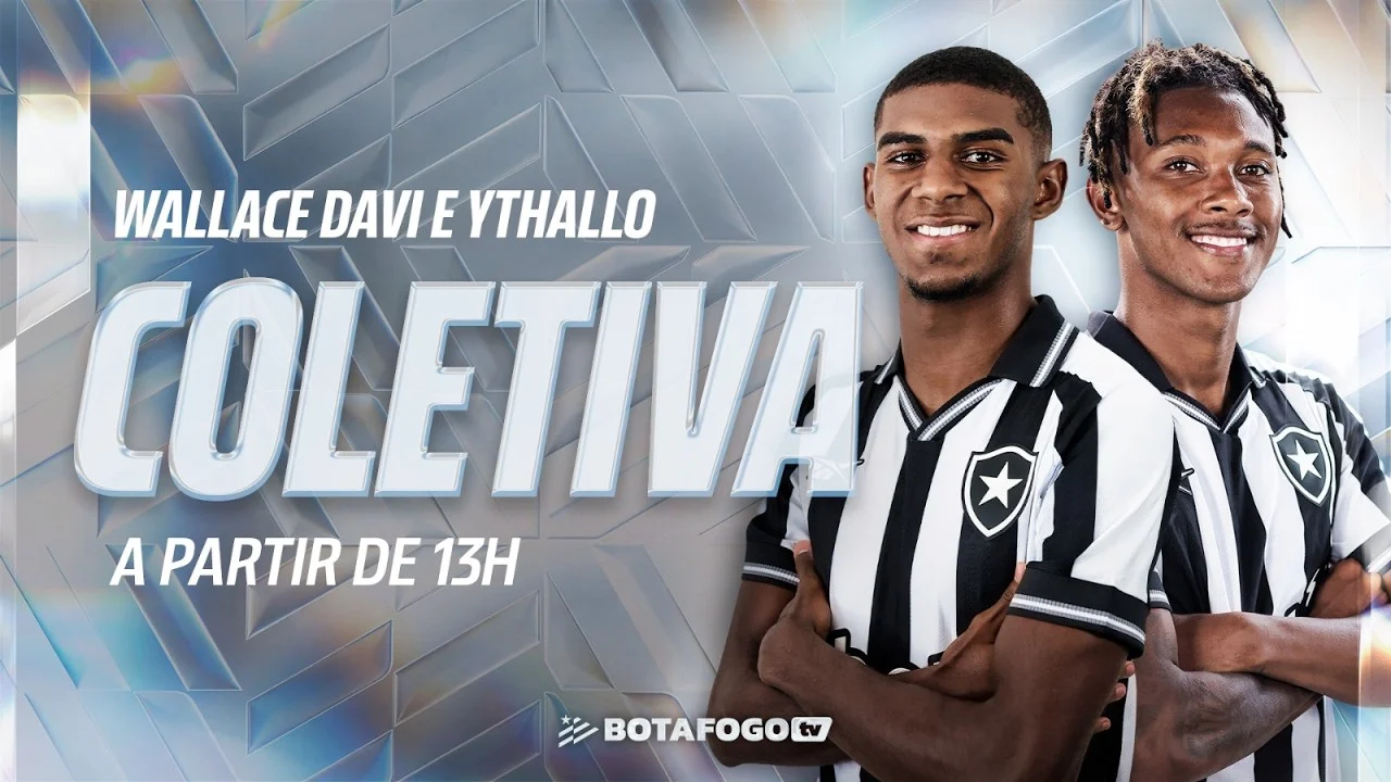 Botafogo apresentou Ythallo e Wallace Davi em coletiva oficial nesta terça-feira, marcando o início da trajetória dos atletas no clube.