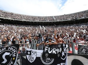 torcida do Botafogo comemorando vaga na Libertadores