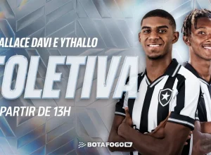 Botafogo apresentou Ythallo e Wallace Davi em coletiva oficial nesta terça-feira, marcando o início da trajetória dos atletas no clube.