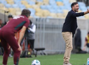 Botafogo em ação contra Fluminense no clássico